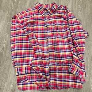 Ralph Lauren Red and Yellow Plaid Button Down Shirt